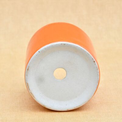 Cylindrical Ceramic Pot 4.1 inch (10 cm): Orange - Image 2
